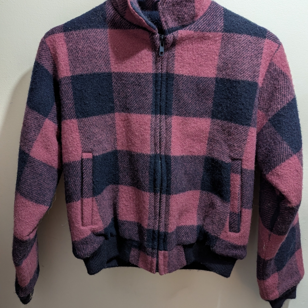 Woolrich Buffalo Plaid Sweater in Pink and Black